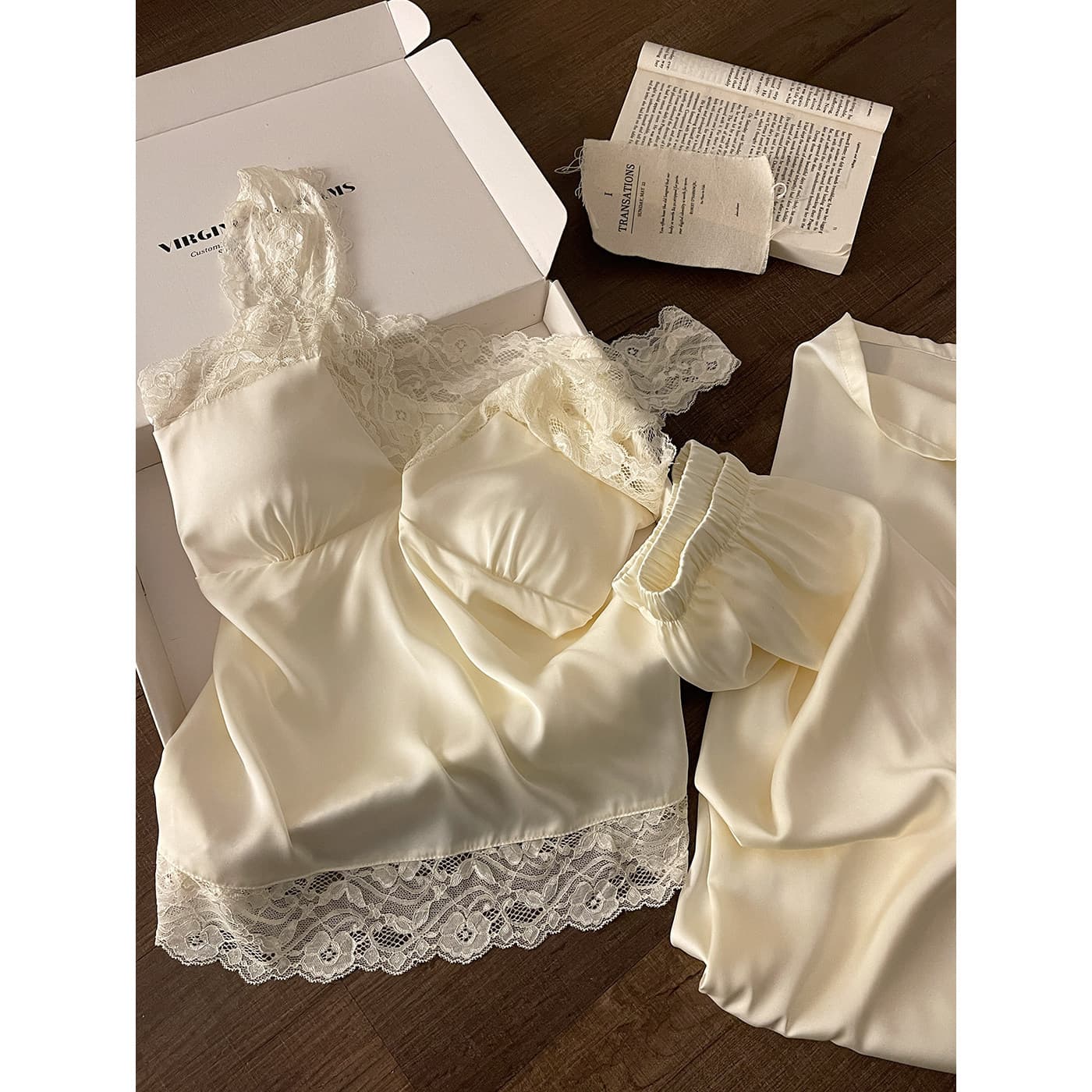 Women's Sexy Camisole Sleepwear with Padded Bra, 2026 New Style, Wearable Outside, Ice Silk Long Pants Loungewear Set