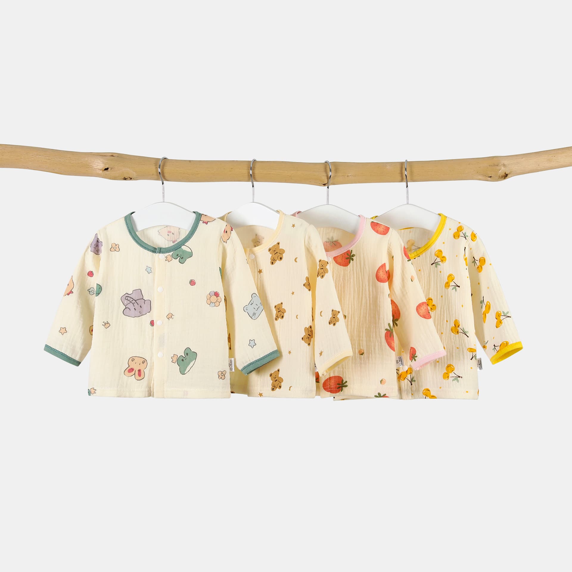 Baby Cotton Long Sleeve Air Conditioner Sweater Summer Thin Pure Cotton Boys Girls Outerwear Sleepwear Cardigan Soft round Neck