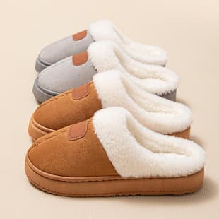 Cotton Slippers Home Non-Slip Slippers Autumn Winter Women Indoor Plush Thickened Cotton Slippers Thick Sole Outdoor Couple Warm Cotton Shoes