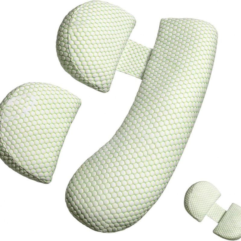 Pregnancy Pillow with Detachable Cover for Lumbar, Leg, and Hip Support in Bed