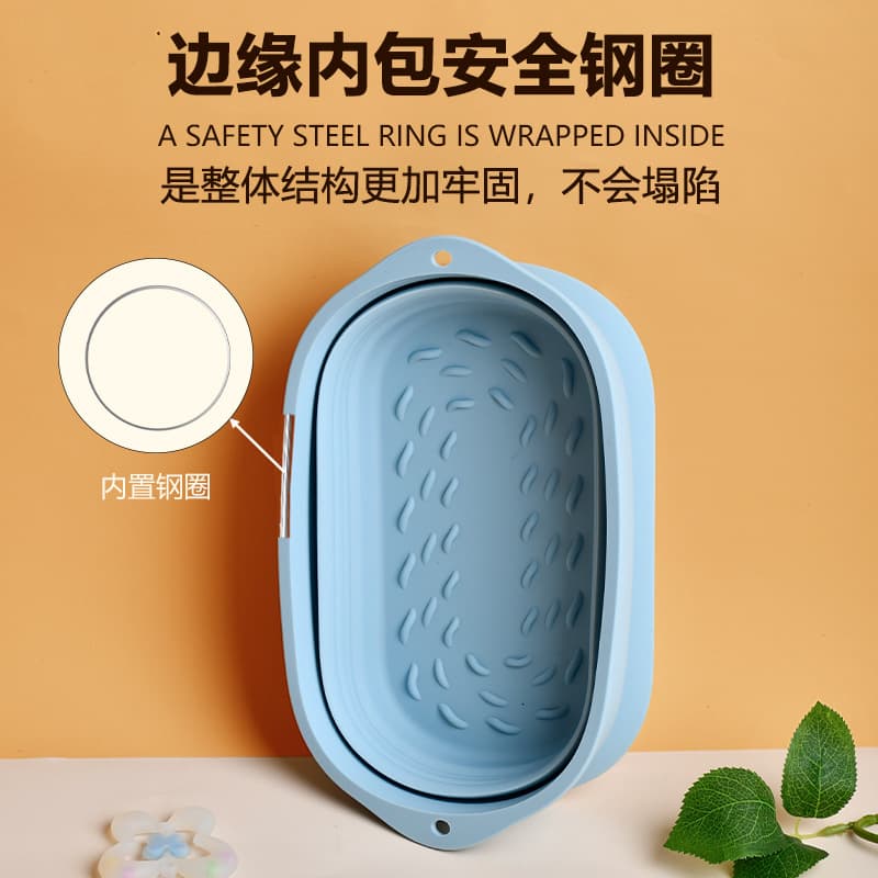 Foldable Silicone Bread Dough Fermentation Bowl with Suction Cup Heat Resistant Stainless Steel Wire Baking Accessories