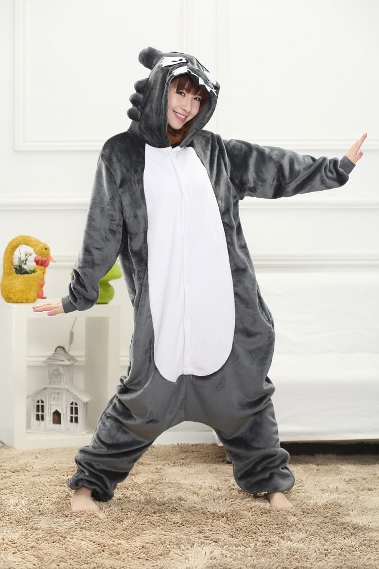 Autumn/Winter Cute Cartoon Kids Relax Bear Onesie Pajamas Cheshire Cat Fire Dragon Couple Homewear Flannel