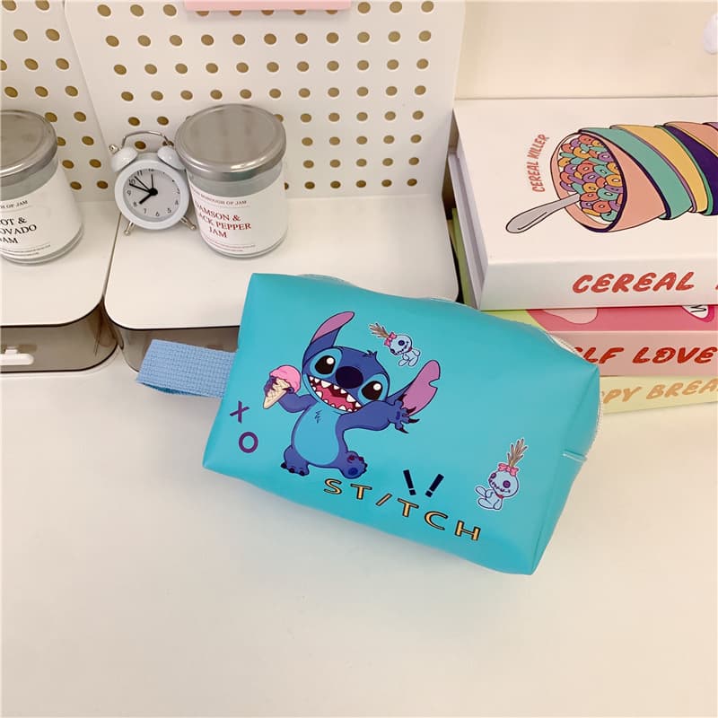 Stitch Travel Makeup Bag with Zipper Cosmetic Bag Toiletry Bag Waterproof and Stain-Resistant Storage Pouch