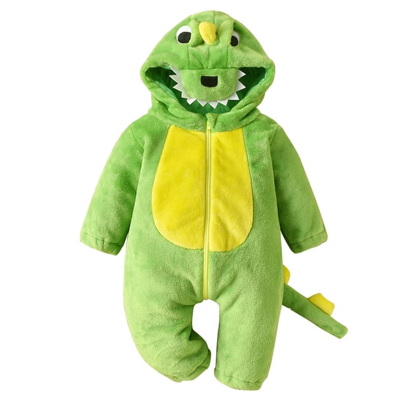 Baby Romper Spring and Autumn Thickened Infant Outdoor Warm Clothes Cute Super Adorable Kids Dinosaur Home Crawling Suit