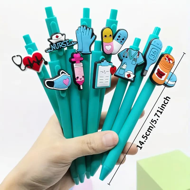 Amazon Temu Hot Selling Creative Medical Cartoon Soft Rubber Nurse Pen Student Office Stationery Ballpoint Pen