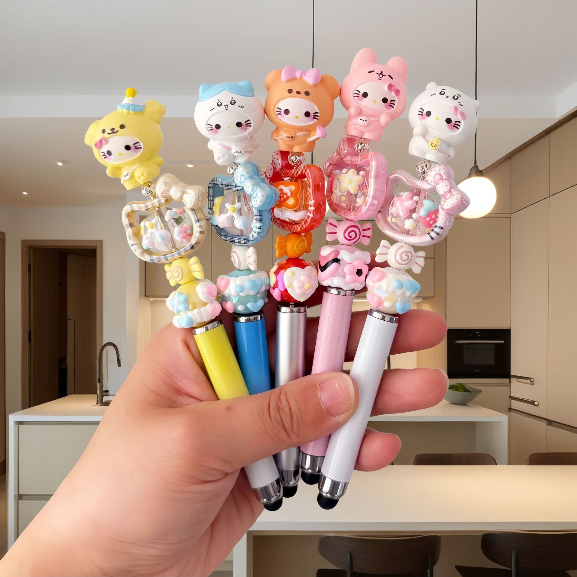 Cartoon Creative DIY Beaded Pen for Mobile Phones, Tablets, Touchscreens, and Cute Handmade Student Gifts
