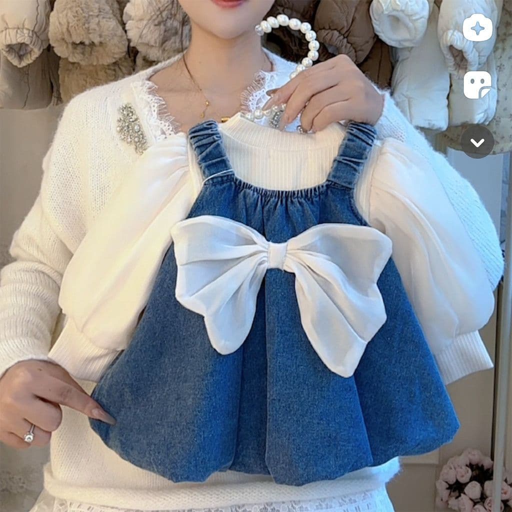 Green Companion Girls Spring and Autumn Suit 2025 New Baby Girl Fashionable Top Korean Style Autumn Denim
