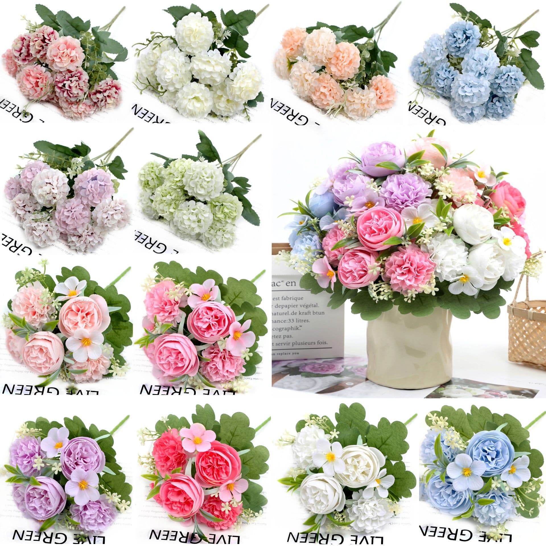 Artificial Rose Ball Chrysanthemum Home Decoration Fake Flower Ornament Wedding Photography Prop Artificial Flower Factory Wholesale