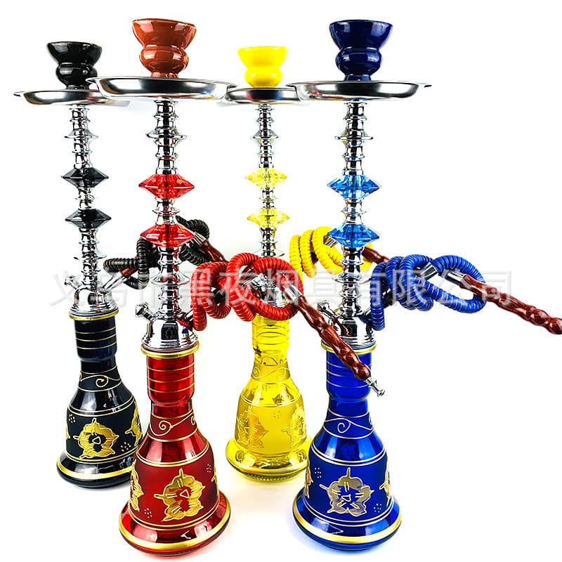 Medium Single and Double Hose Arabic Hookah Crystal Glass Shisha Factory Direct Cross-Border