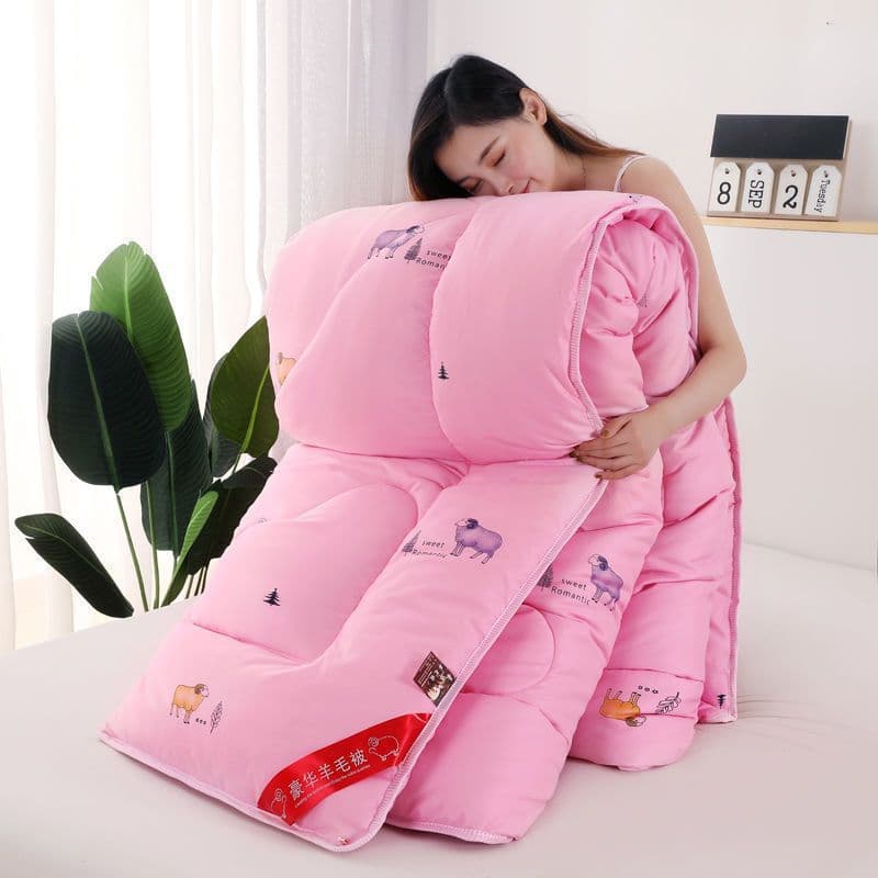 Wool Quilt Winter Quilt Extra Thick Warm Quilt Filler Single/Double 1.5m/2m Home Dormitory Cross-Border Free Shipping Per Item