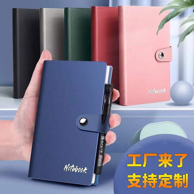 Wholesale A6 Retro Leather Cover Portable Snap Notepad Office Study Notebook Universal Log Work Manual