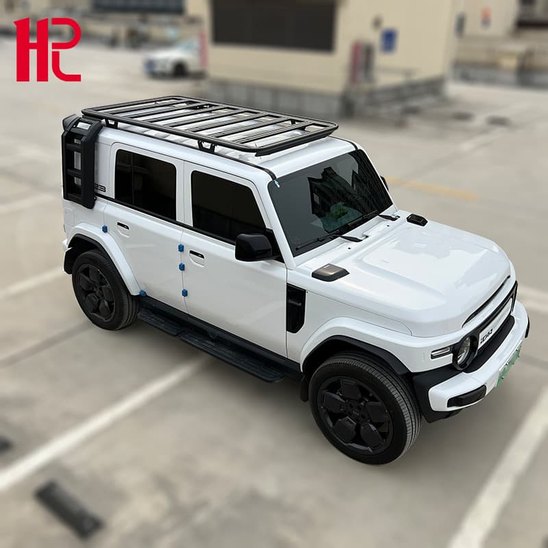 Suitable for Chery icar v23 roof rack aluminum platform side ladder icaurv23 modification accessories wholesale