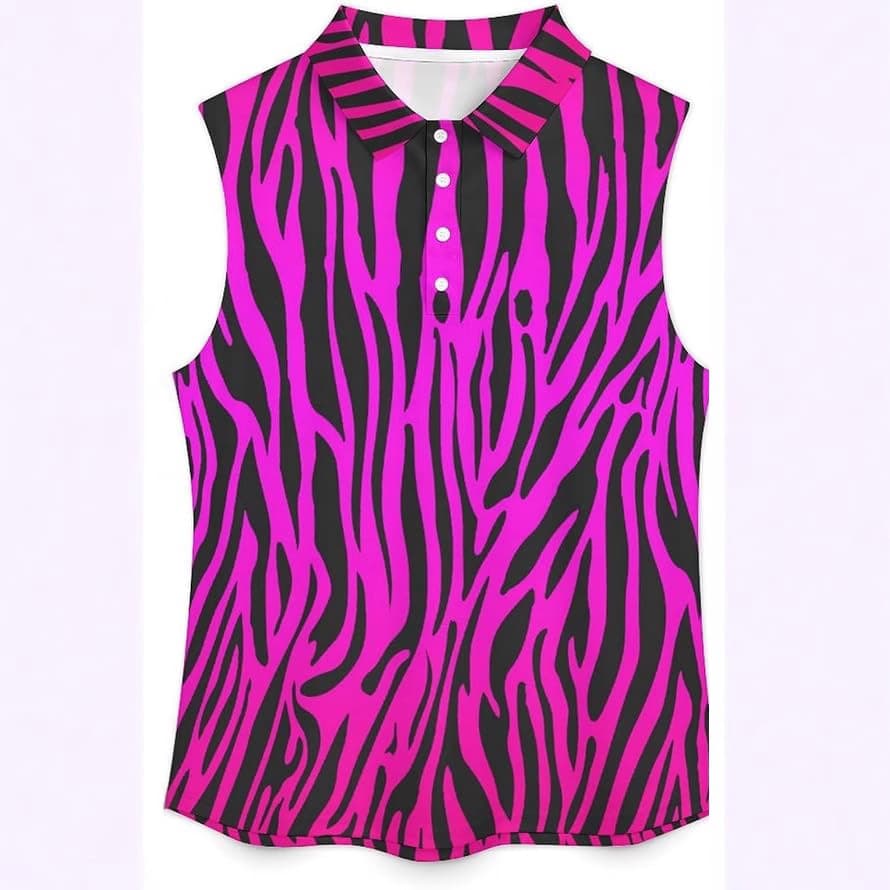 New Spring/Summer Women's Polo Shirt for Amazon Cross-Border Sales in Europe and America, 4-Button Sleeveless Polo T-Shirt Vest Style