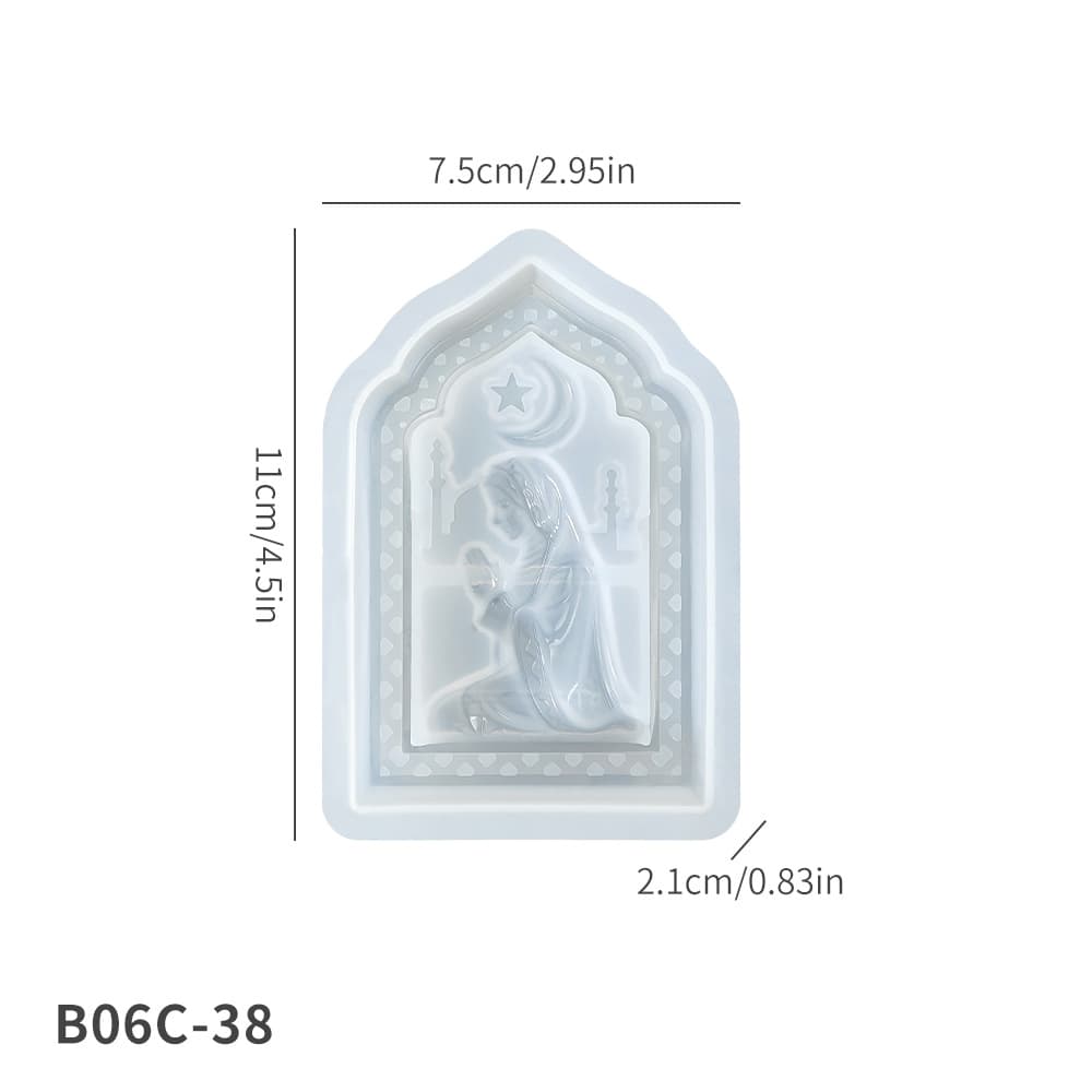 Relief Praying Girl Aromatherapy Candle Silicone Mold DIY Castle Star Moon Plaster Home Decoration Ornament