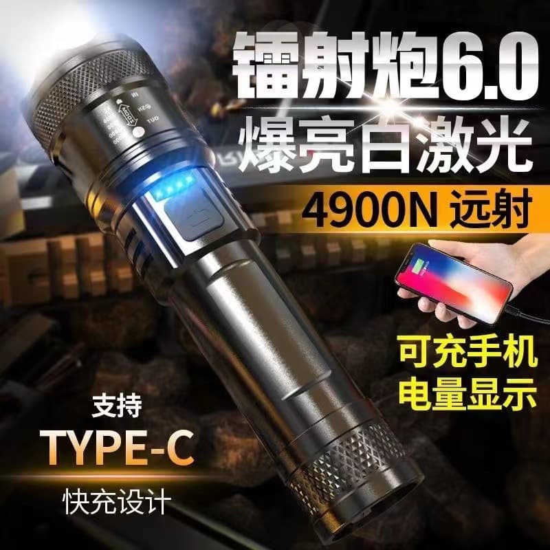 Hot-selling portable rechargeable super bright outdoor telescopic zoom searchlight with long-range spotlight for home use