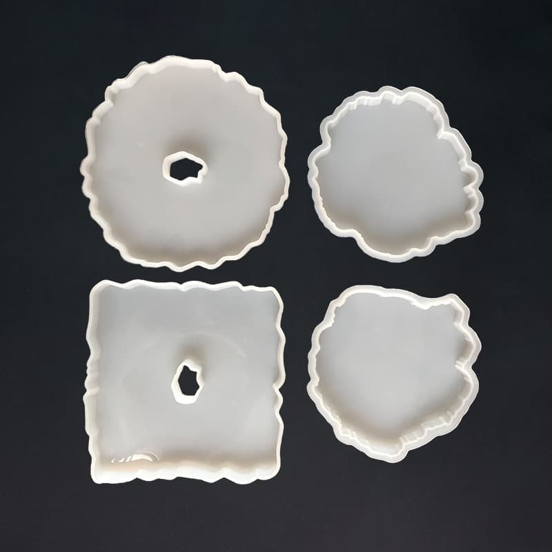 Cross-border Crystal Resin Mirror Wave Multi-Size Irregular Coaster Display Silicone Mold Resin Cloud