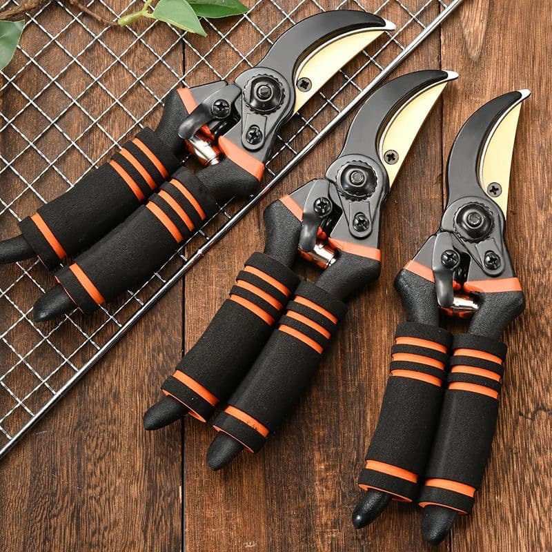 Factory Direct Cross-Border Fruit Tree Pruning Shears Gardening Grafting Scissors Garden Shears Three-Ring Sponge Handle Pruning Shears