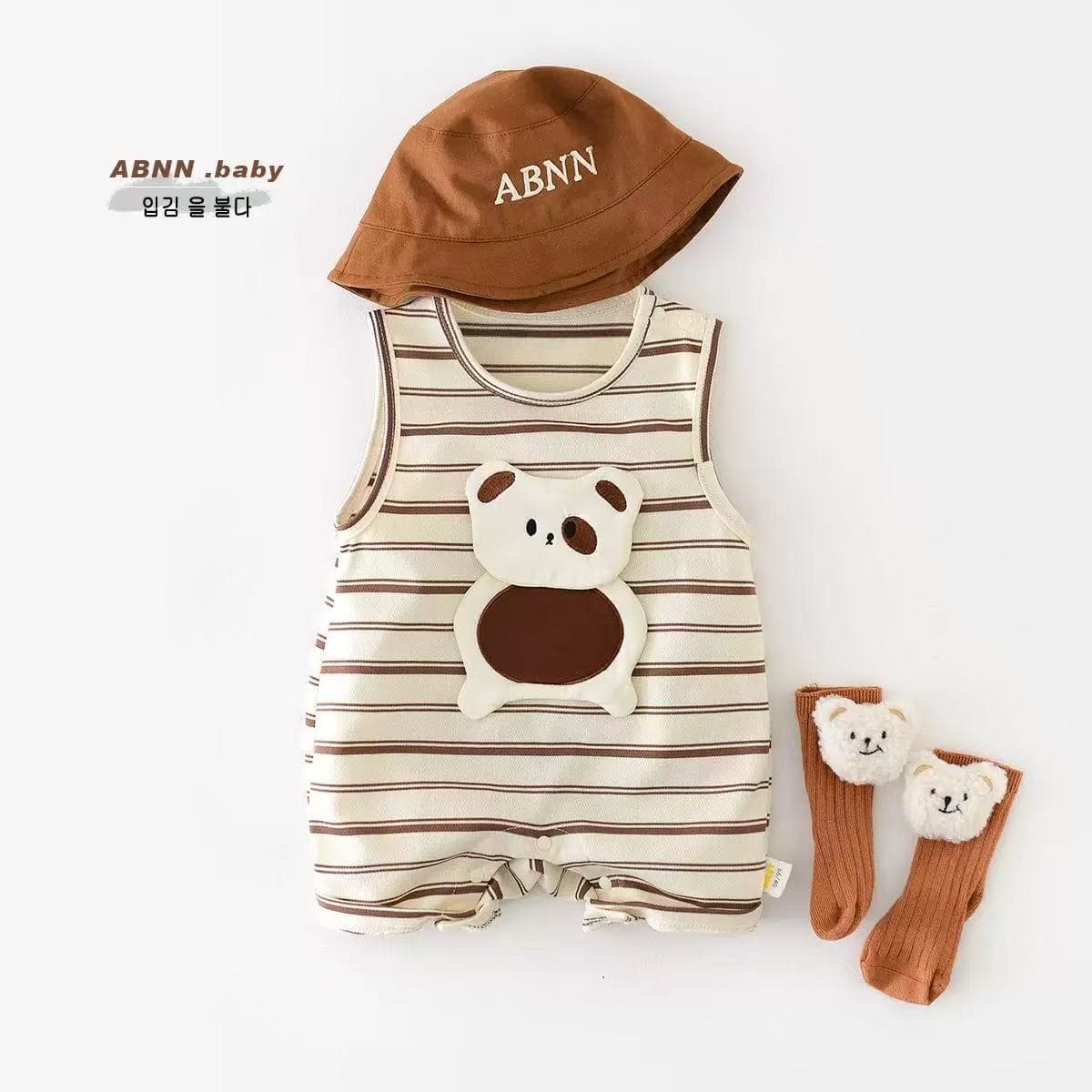 Summer baby clothes, baby fashionable striped thin vest, super cute baby jumpsuit, going out clothes