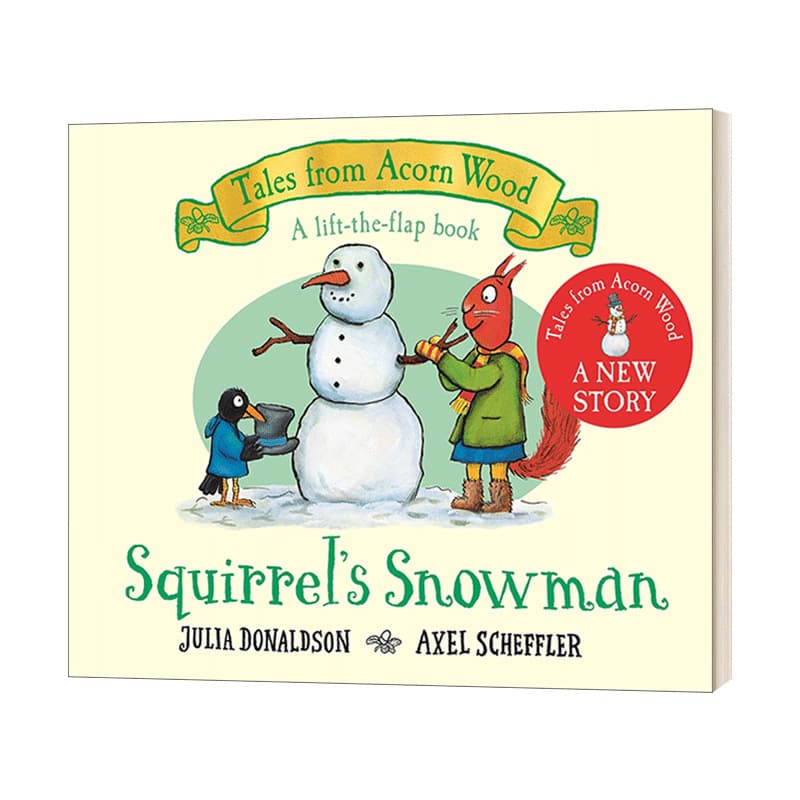 English Original Squirrel's Snowman Oak Wood Stories Board Book