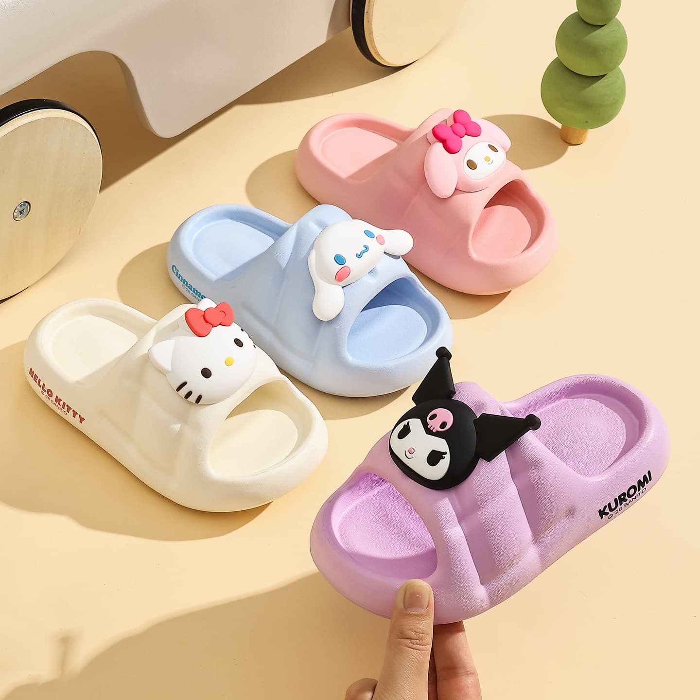 Sanrio Baby Slippers for Girls, Summer Clog Sandals, Anti-Slip Indoor Bathroom Shoes for Toddlers