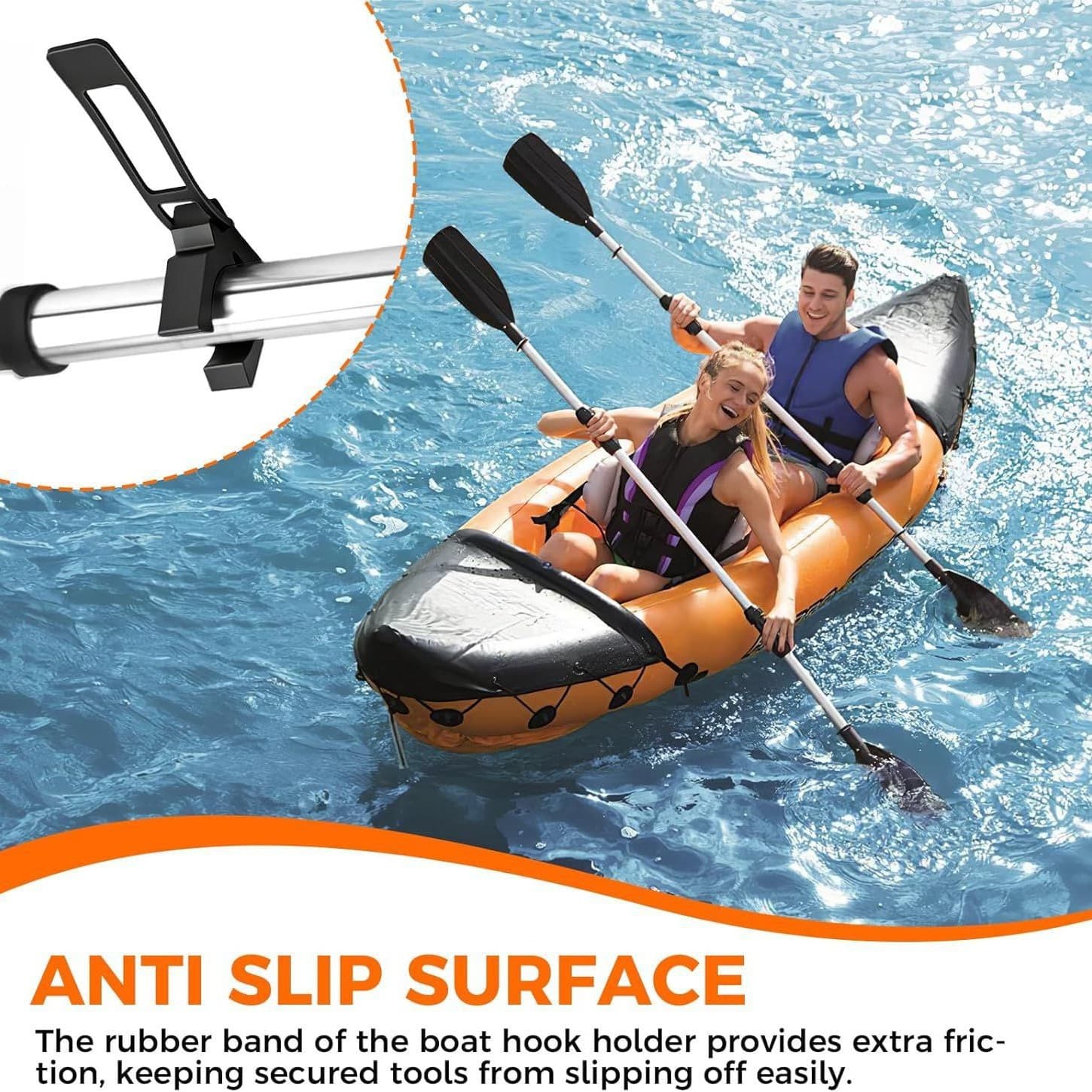 Boat Hook Holder, Rubber Push Rod Bracket, Quick-Release Oar and Rod Holder
