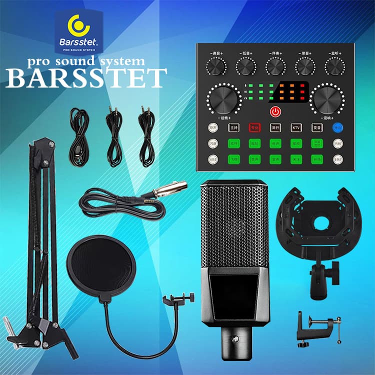 Live Streaming Sound Card, Singing Microphone for Mobile Phone, TikTok, Webcast, Recording, Condenser K Song Microphone Kit