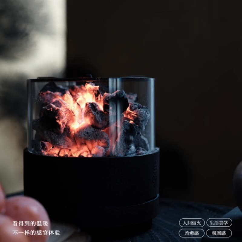 Japanese-style Adjustable Flame Charcoal Stove, Cast Iron Home Tea Room or Outdoor Open Flame Tea Boiler and Warmer