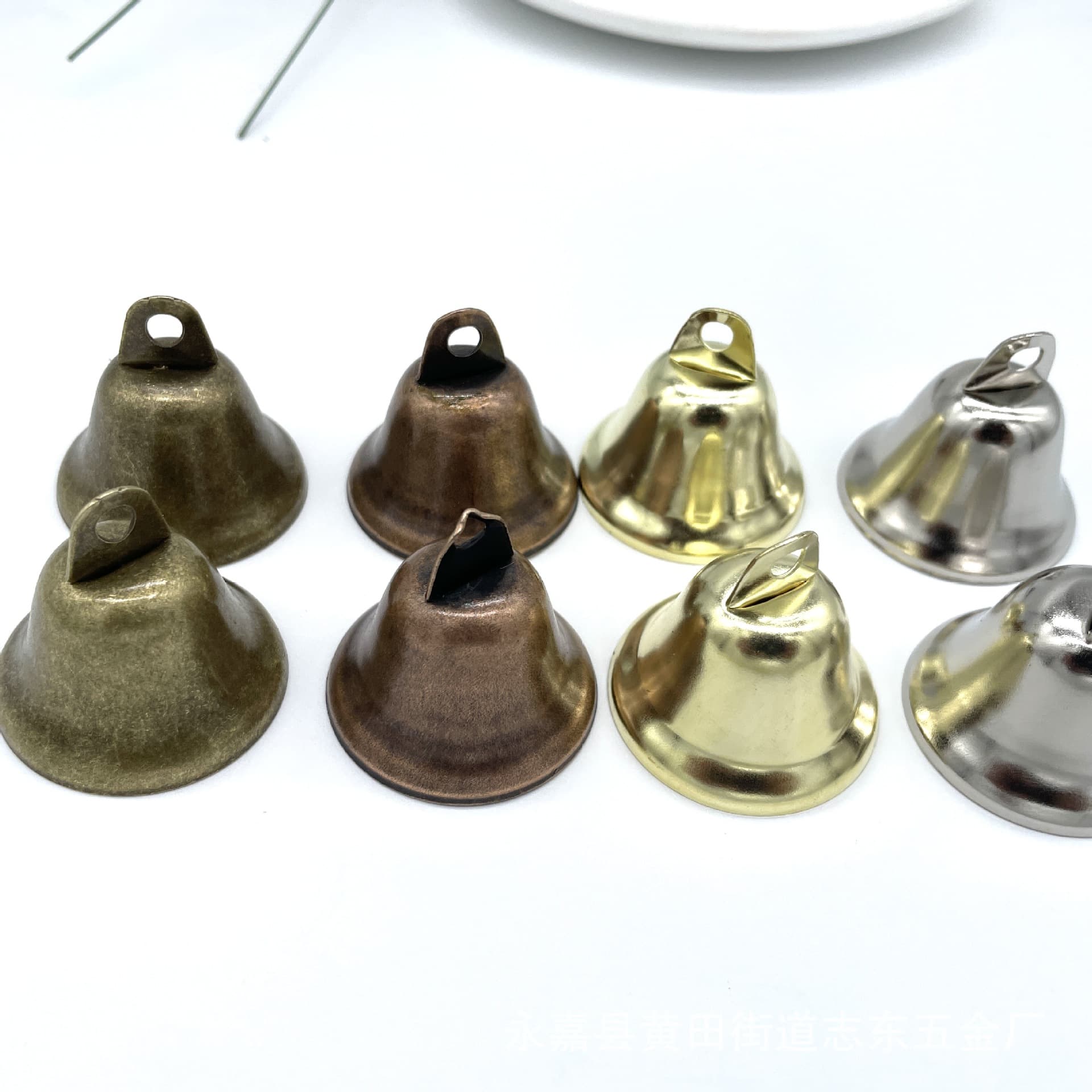 Vintage 38mm Open Bell with Clapper, Thickened DIY Wind Chime Christmas Bell Accessory, Nickel-Plated