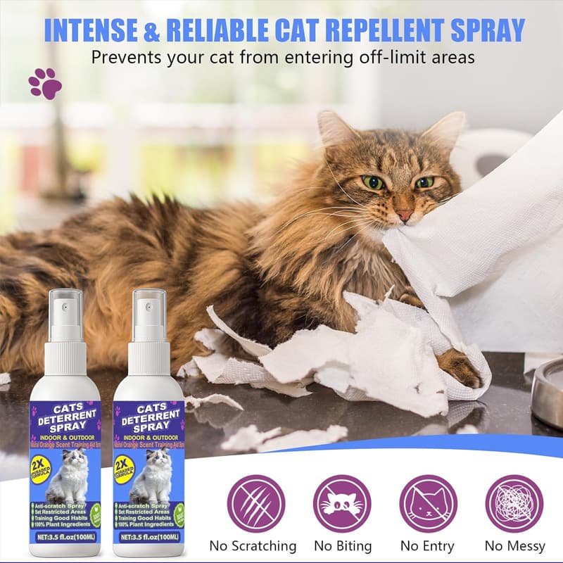 KineShineX Pet Cat Repellent Spray for Indoor and Outdoor Furniture and Carpet Protection, Safe Repellent Spray, Natural