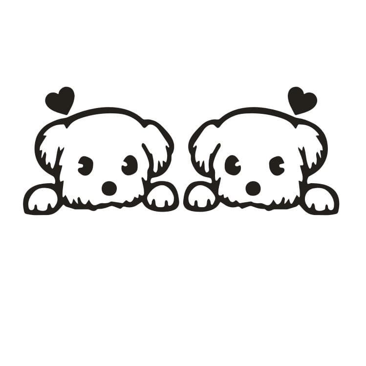 Small Dog Car Reflective Stickers Pet Dog Reflective Decals for Cars