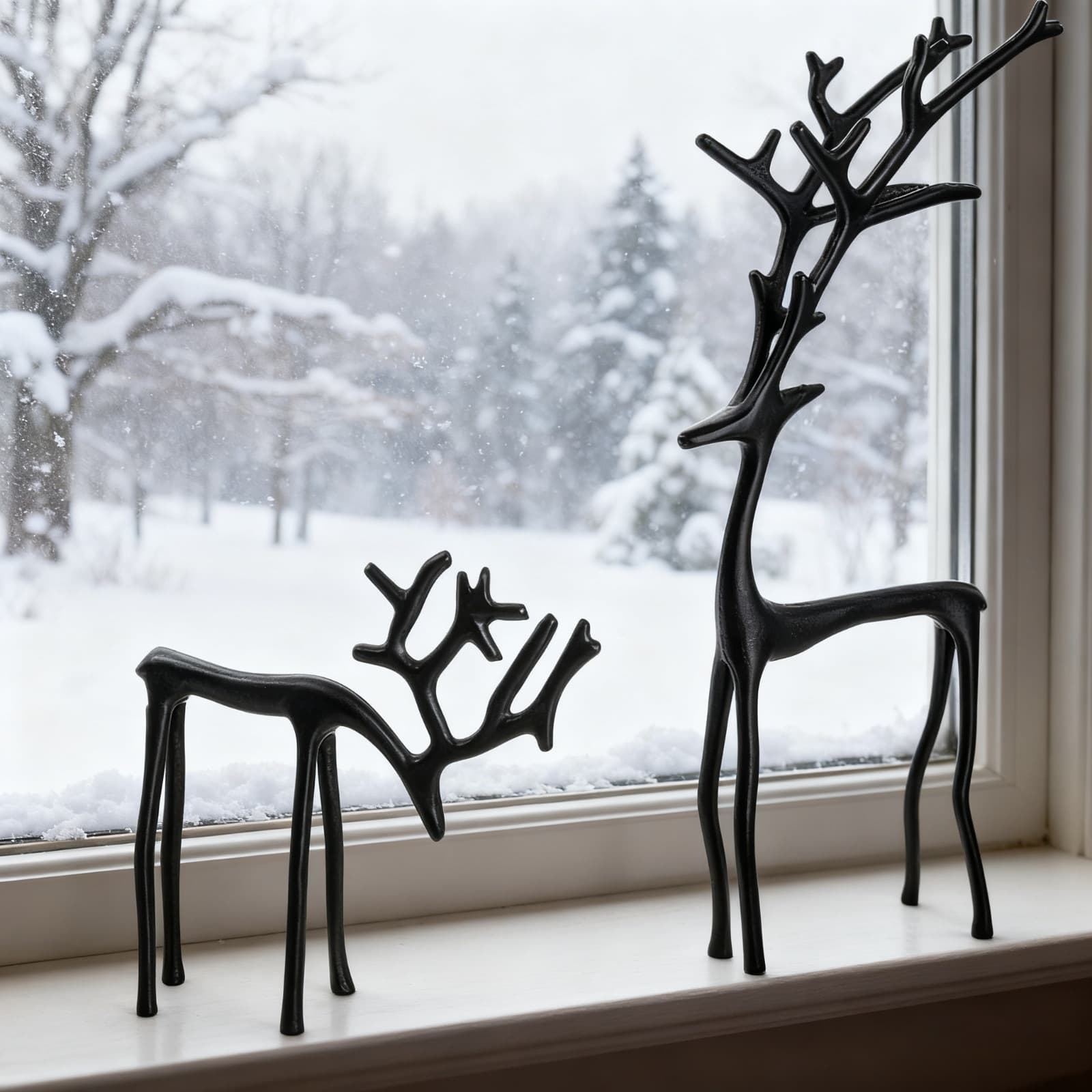 New Metal Reindeer Christmas Decor alloy Christmas black reindeer statue
