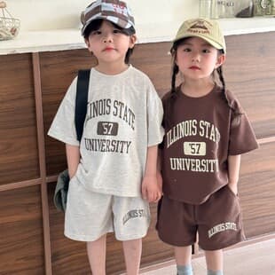 Children Summer Sport Set Boys Loose New Summer Style Girls Casual Short Sleeve Two Piece Set Baby Trendy