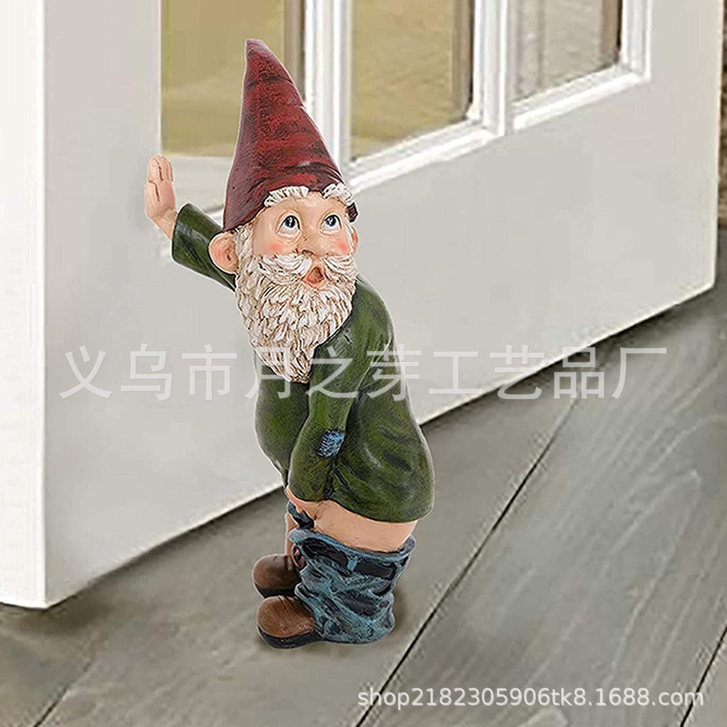 White Bearded Dwarf Tree Peeing Funny Resin Garden Statue Gardening Crafts Ornament Decorative Figurine