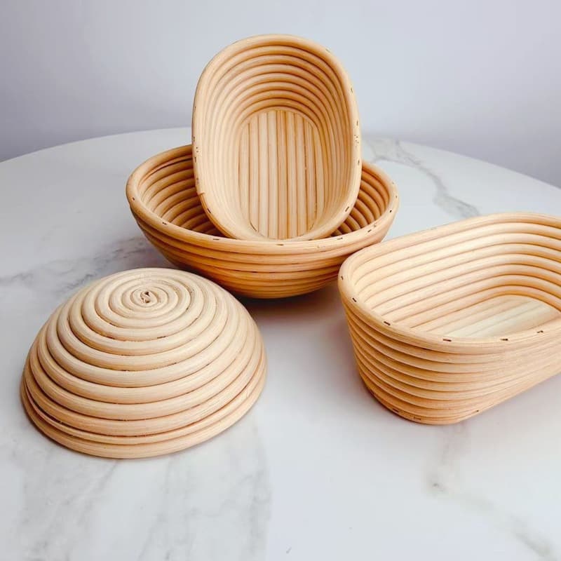 Amazon Round Rattan Bread Basket, Wicker Bread Basket Indonesian Rattan European Style Bread Proofing Basket