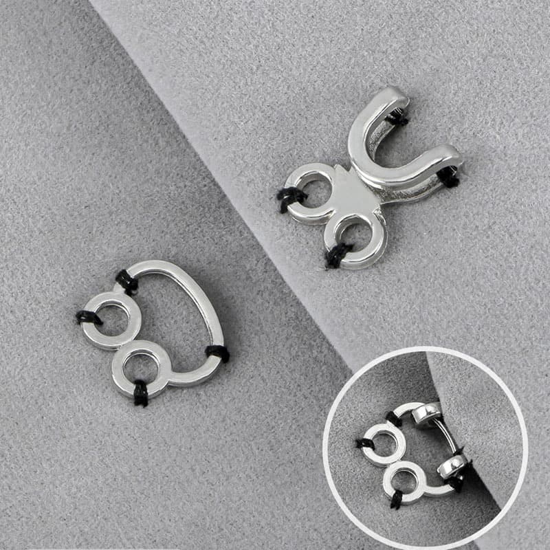 Metal mink coat button fur snap fastener hook and eye windbreaker hidden hook collar hook button