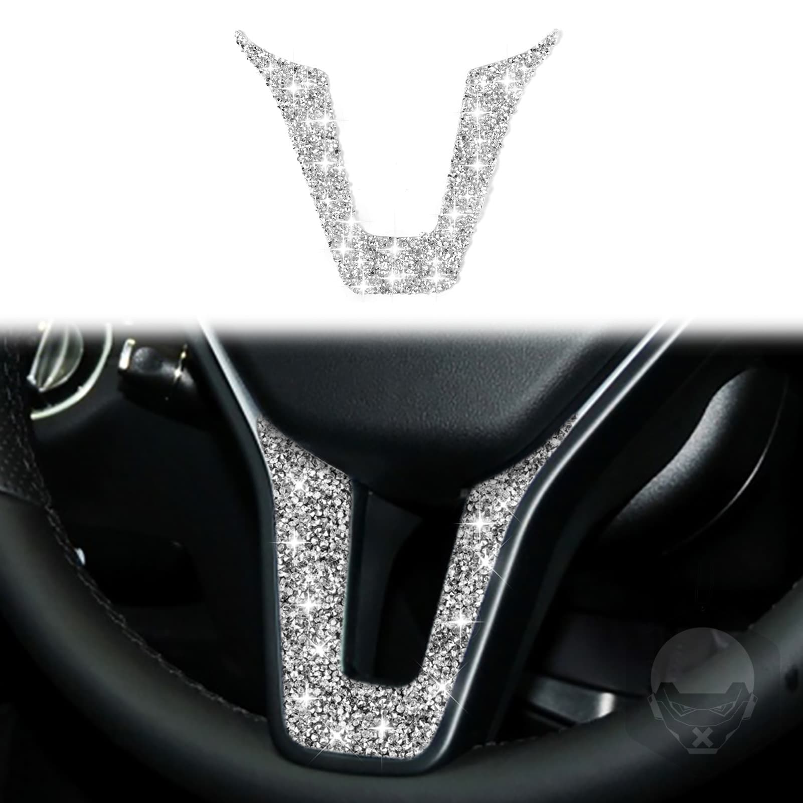 Diamond-studded steering wheel sticker for Mercedes-Benz C-Class W204 W205 W211 W203, car interior modification accessory