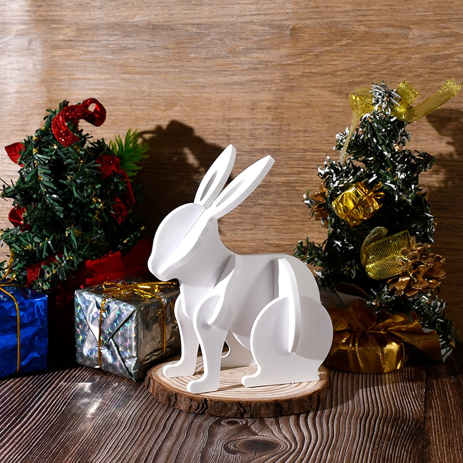 DIY Stitched Rabbit Creative Decoration Silicone Mold Home Easter Ornament Plaster Mold New