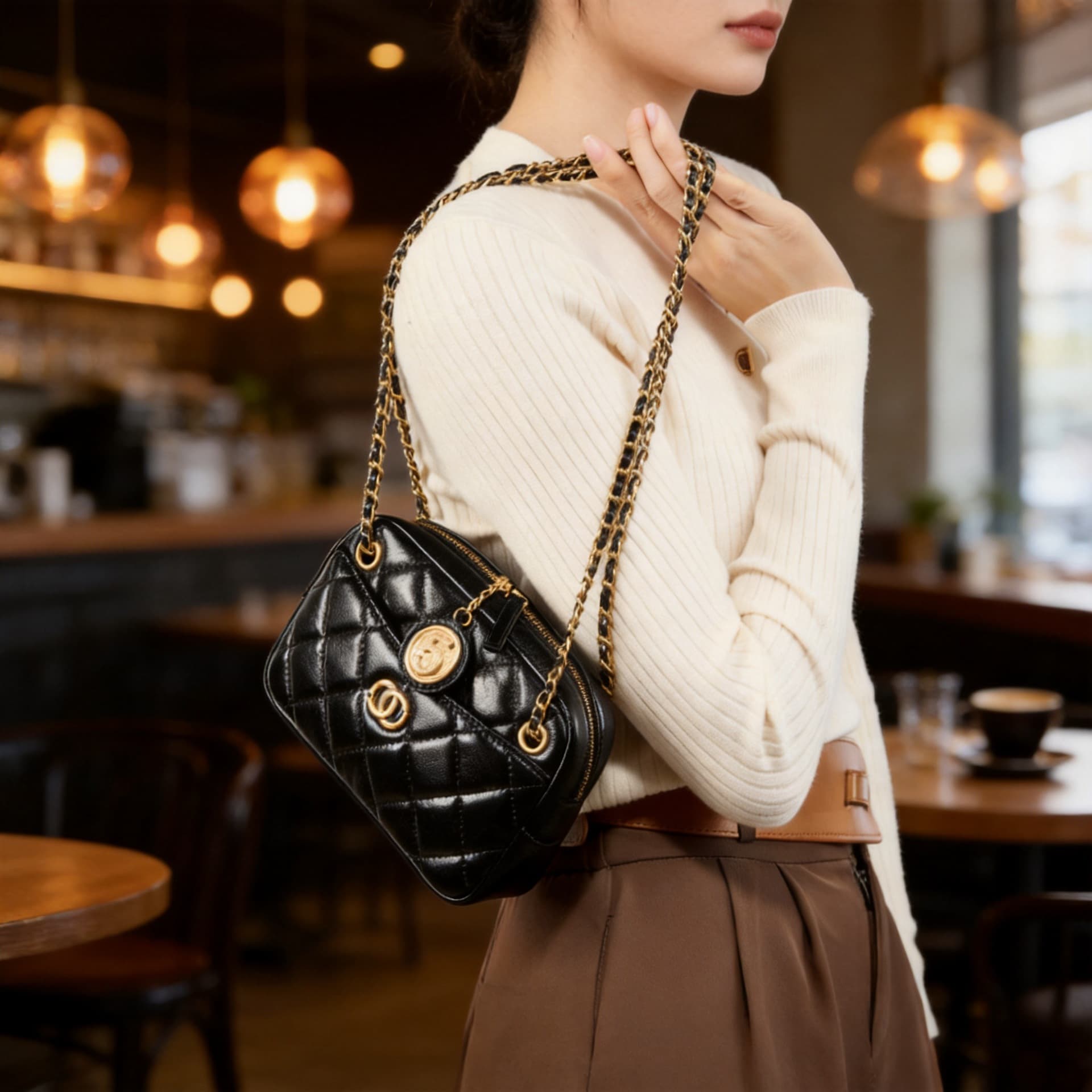 Elegant Chanel-Style Quilted Chain Bag 2026 New Underarm Camera Bag Single Shoulder Crossbody Small Bag Commuter Women's Bag