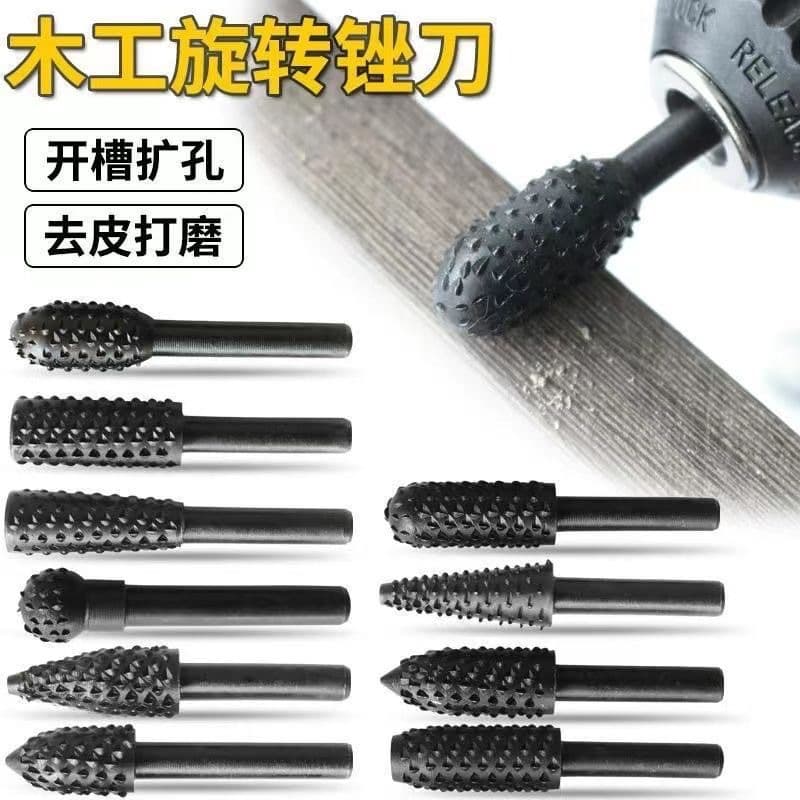 5-piece black woodworking mace rotary file DIY grinding tool accessory set with electric grinding head tool