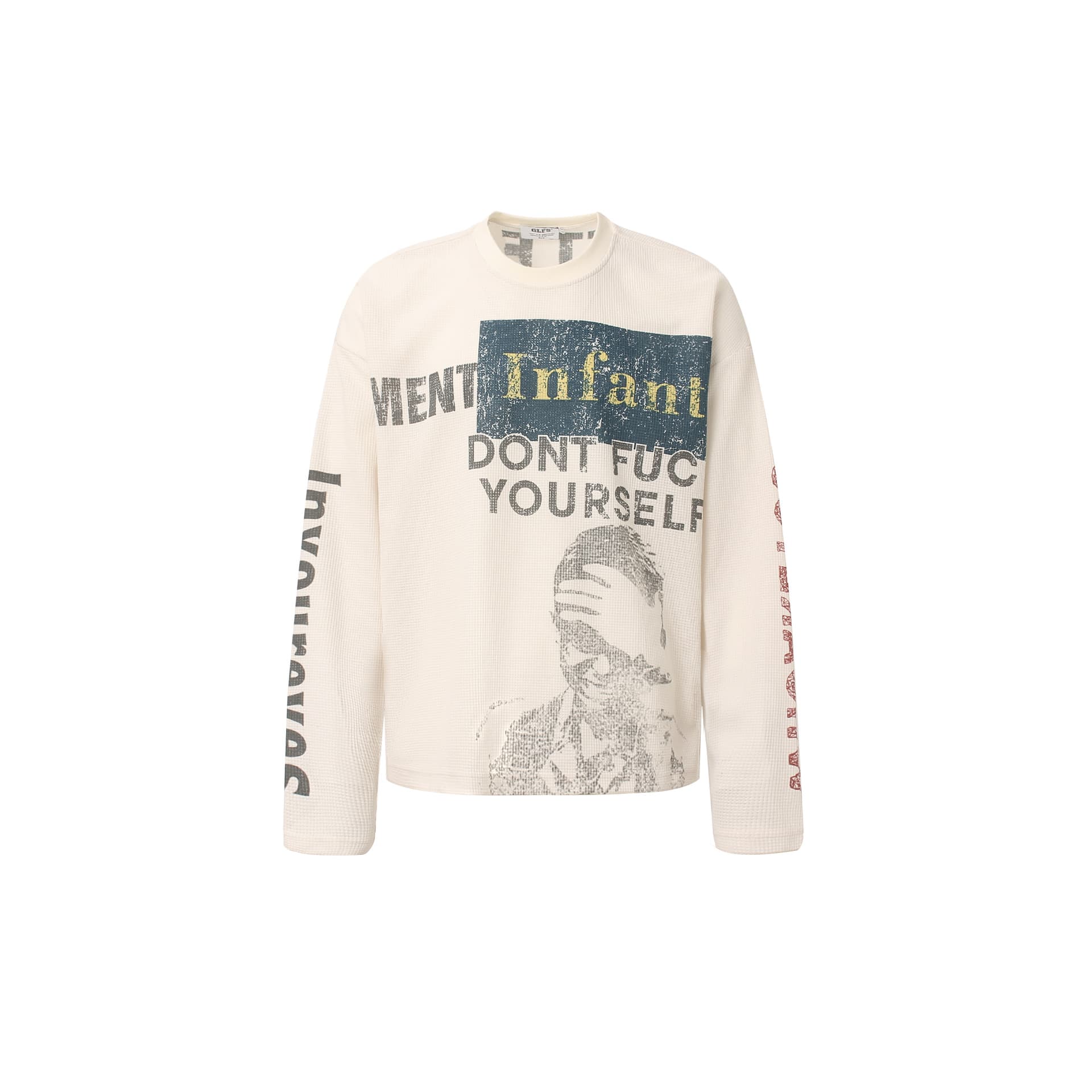 JW325 American Retro Streetwear Unisex Premium Graphic Design Men's Waffle Long-Sleeve T-Shirt