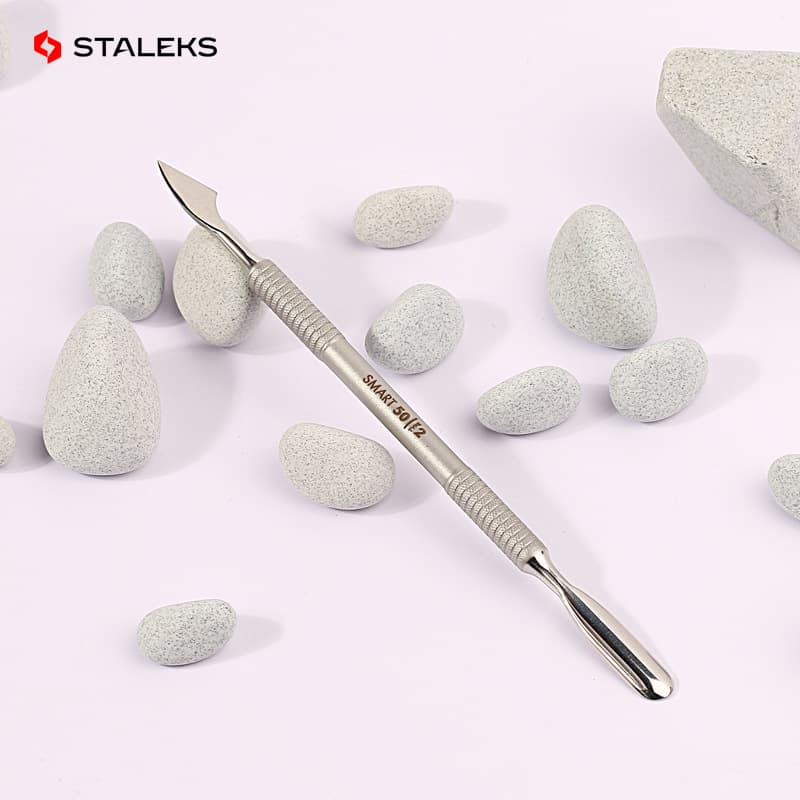 STALEK Stainless Steel Dual-Ended Steel Pusher Cuticle Tool for Hand Edge Care PS-50-2