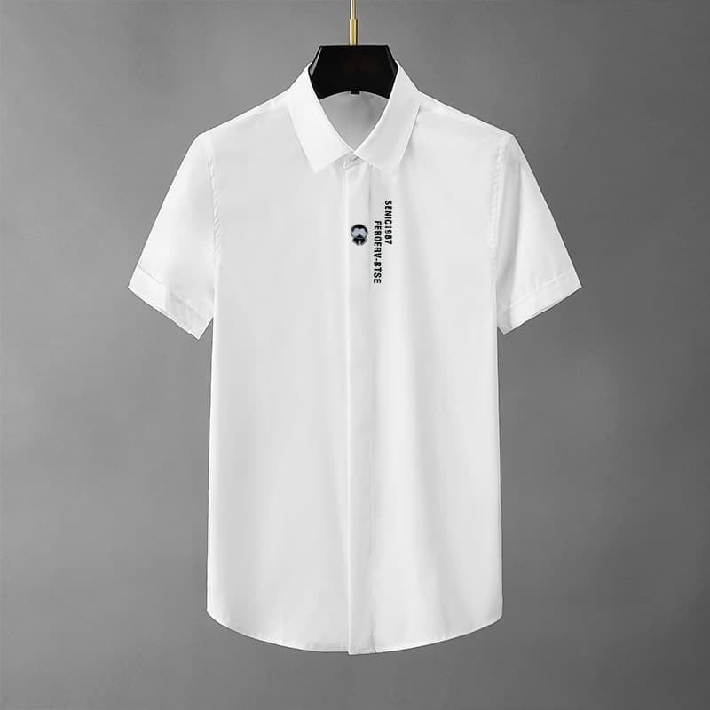 New Summer Men's Short Sleeve Shirt, Light Luxury High-End Feel, Fashionable Versatile Wrinkle-Free Stylish Shirt