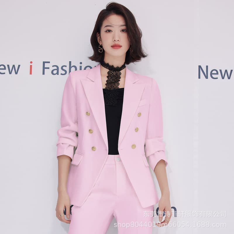 2023 New Women's Long-Sleeved Professional Suit Trousers Formal Suit Interview Sales Work Clothes Hot Selling 8017