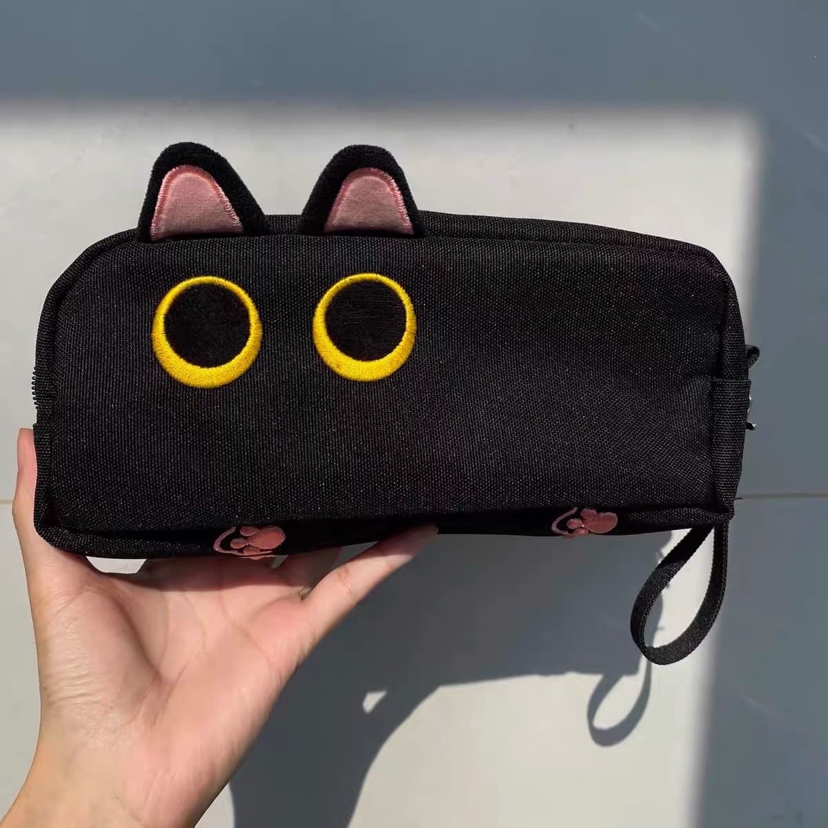 Cute Cat Pencil Case Ins Style Simple Double Layer Large Capacity Stationery Storage Bag for Primary and Secondary School Students