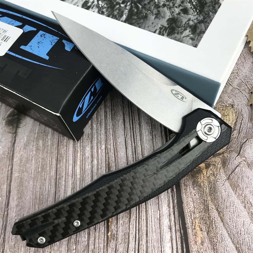 Zero Error ZT0707 Folding Knife Outdoor High Hardness Carbon Fiber Handle EDC Self-Defense Pocket Knife
