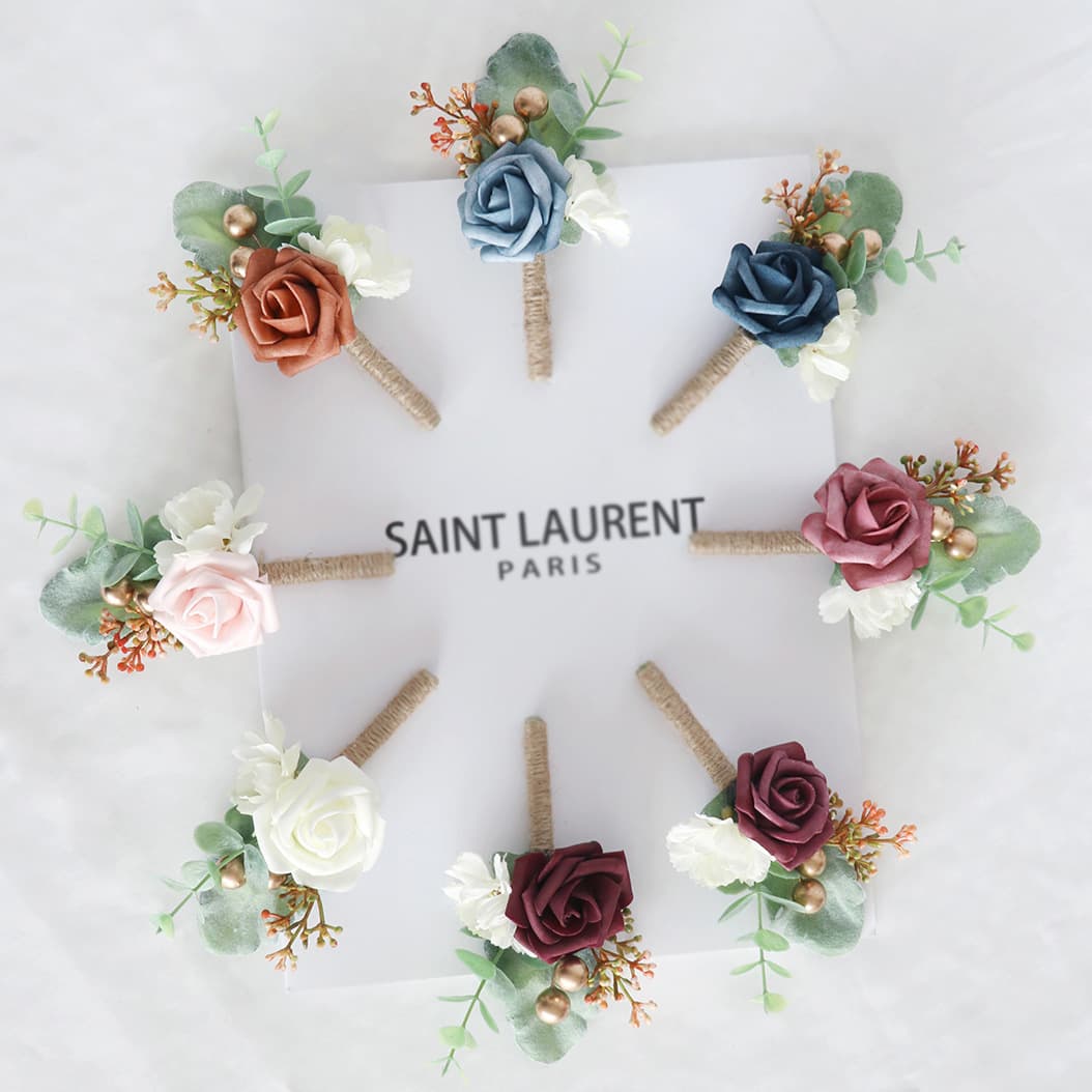European Forest Wedding Groom Bride Corsage Simulated PE Banquet Ball Best Friends Sisters Boutonnieres Marriage Celebration Supplies