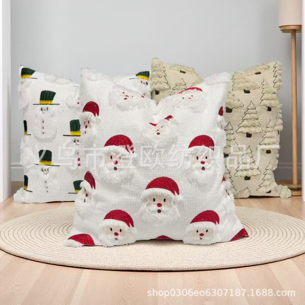 Cross-Border New Design Christmas Tree Snowman Santa Pillow Covers, Christmas Decor Sofa Cushion Lumbar Pillow Wholesale