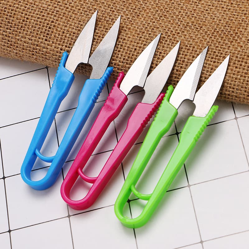 U-Shaped Embroidery Scissors, V-Shaped Household Small Scissors for Thread Trimming, Mini Tailor Sewing Cross-Stitch Yarn Snips