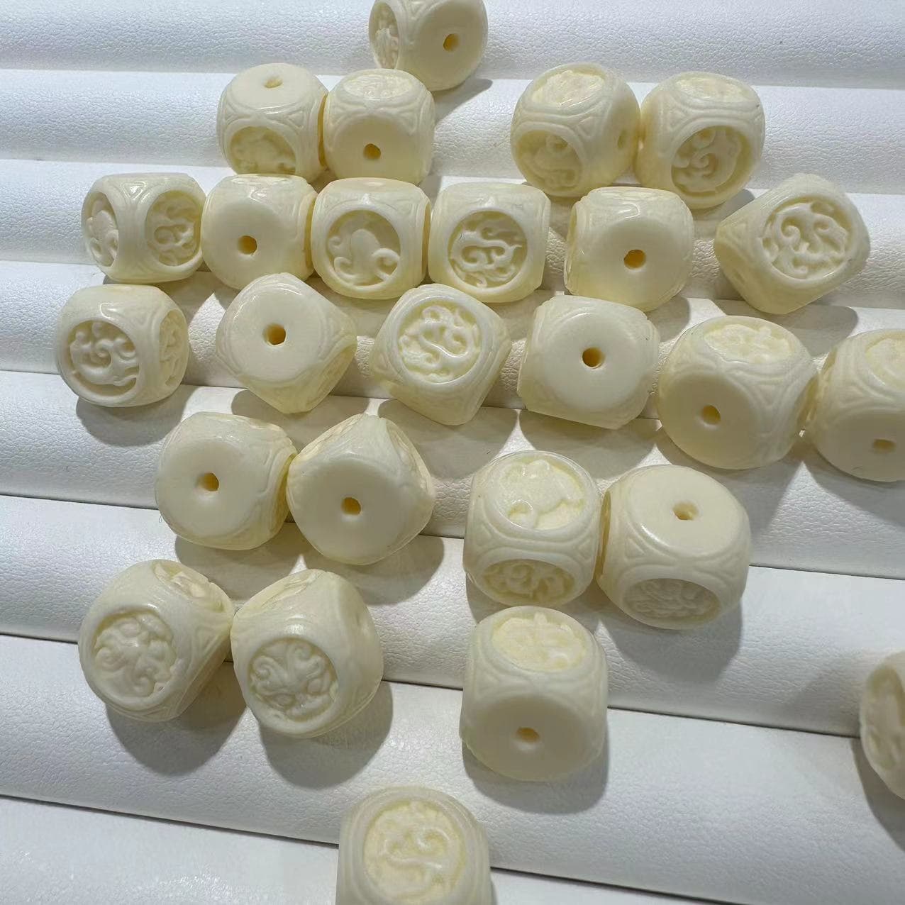 Ivory fruit carving with beads, four-sided protection, DIY Bodhi fruit bracelet, super cute and adorable accessory for men and women.