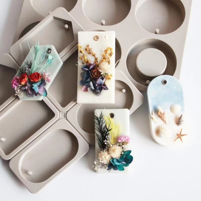 DIY Aromatherapy Wax 6-Connected Wax Mold Plaster Hanging Sign Solid Silicone Mold Wax Sheet Mold Shape Mold